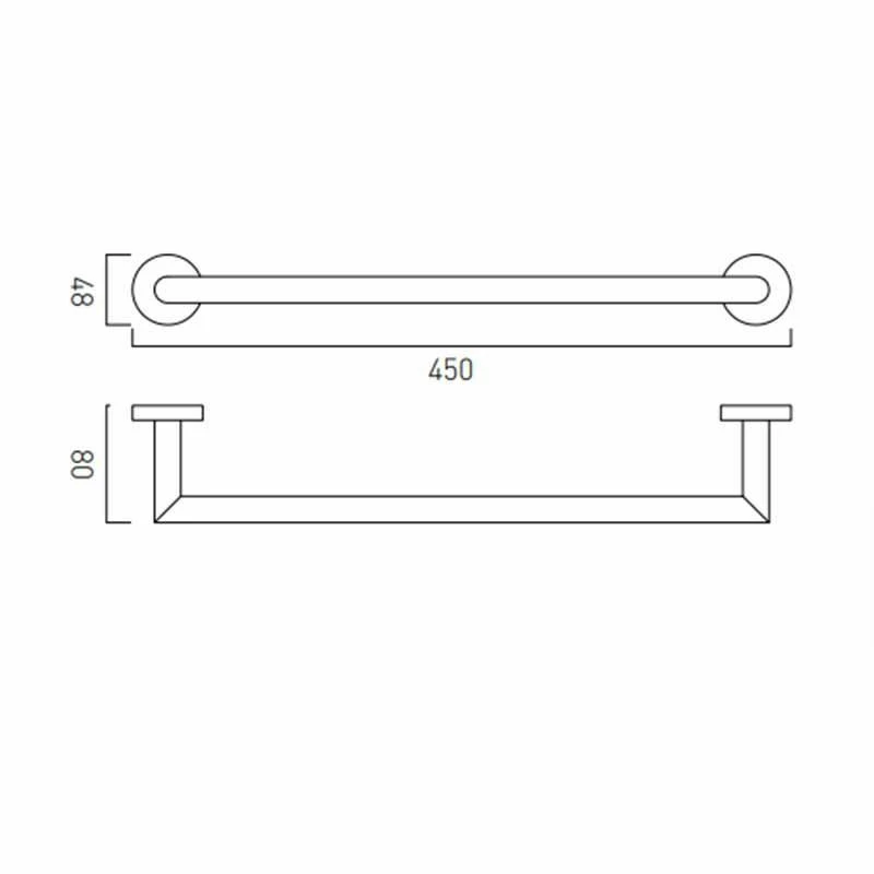 Vado Spa 18 Inch Towel Rail 450mm - Chrome - SPA-184-45-C/P 2 Vado Spa 18 Inch Towel Rail 450mm - Chrome - SPA-184-45-C/P - Image 2