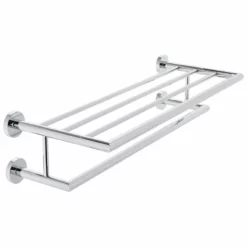 Vado Spa 24 Inch Towel Shelf With Towel Rail 600mm - Chrome - SPA-185B-C/P