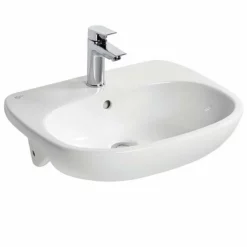 Ideal Standard Tesi 550mm Semi-Countertop Basin 1 Tap Hole With Overflow - White - T352601