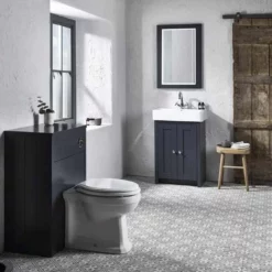 Tavistock Lansdown Back To Wall WC Unit & Worktop - Mineral Blue - LAN560BTW.MB
