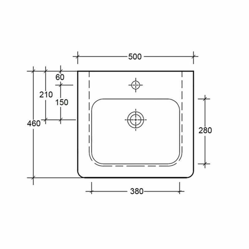 Essential IVY Pedestal Basin Only 500mm Wide 1 Tap Hole White - EC7002 2 Essential IVY Pedestal Basin Only 500mm Wide 1 Tap Hole White - EC7002 - Image 2