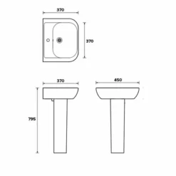 Essential FUCHSIA Pedestal Basin Only 450mm Wide 1 Tap Hole - EC4006 5 Essential FUCHSIA Pedestal Basin Only 450mm Wide 1 Tap Hole - EC4006 -IDEAL STANDARD Shop tech 5 23