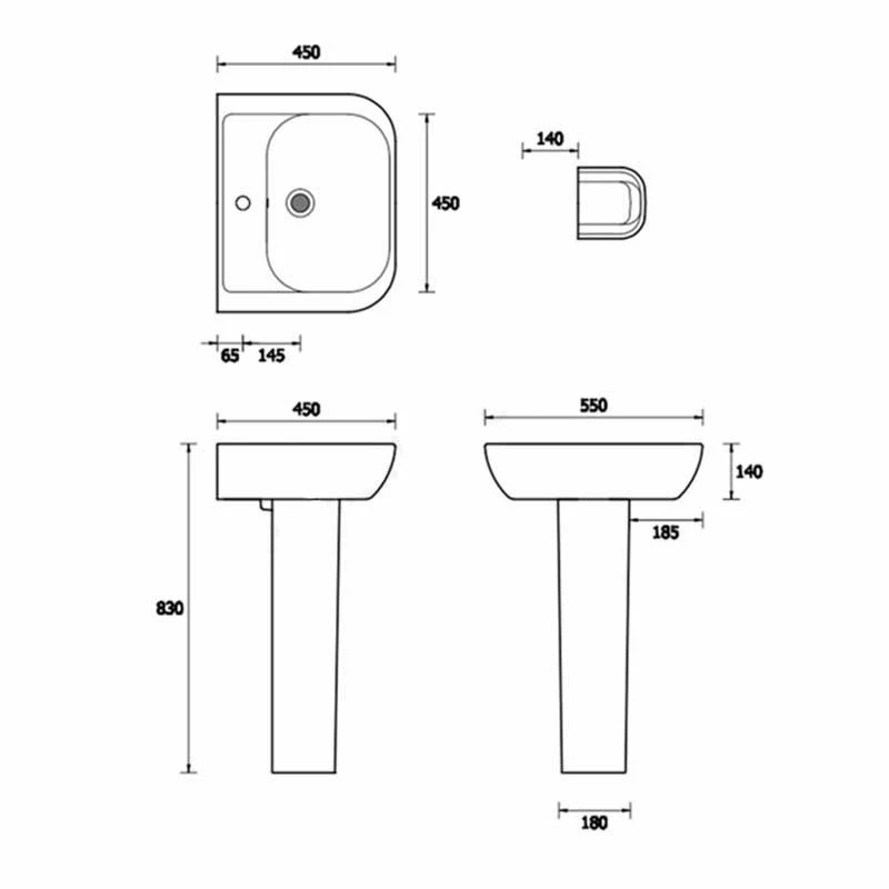 Essential Fuchsia 550mm Basin One Tap Hole - EC4001 3 Essential Fuchsia 550mm Basin One Tap Hole - EC4001 - Image 3