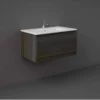 RAK Ceramics Joy Uno Wall Hung Vanity Unit 80cm - Moka Walnut - UNOWH080MOK