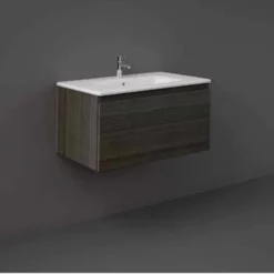 RAK Ceramics Joy Uno Wall Hung Vanity Unit 80cm - Moka Walnut - UNOWH080MOK