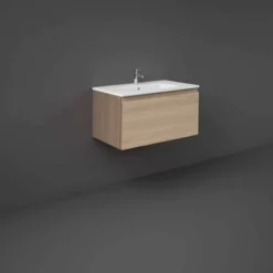 RAK Ceramics Joy Uno Wall Hung Vanity Unit 80cm - Scandinavian Oak - UNOWH080SOK