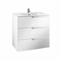 Roca Victoria-N 3 Drawer Vanity Unit & Basin 600mm - Gloss White - 855839806