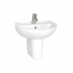 Vitra Layton 550mm Washbasin 2 Tap Holes - VT5002WW