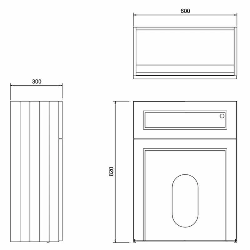 Burlington 600mm WC Unit - Grey - W60G 2 Burlington 600mm WC Unit - Grey - W60G - Image 2