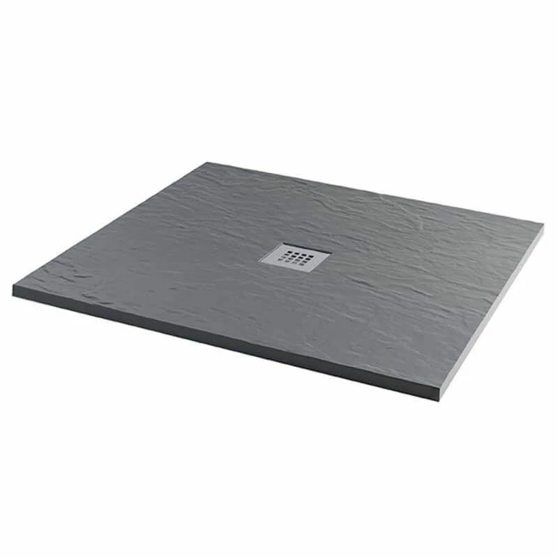 MX Minerals Square Ash Grey Shower Tray 900mm X 900mm - X1C 1 MX Minerals Square Ash Grey Shower Tray 900mm X 900mm - X1C