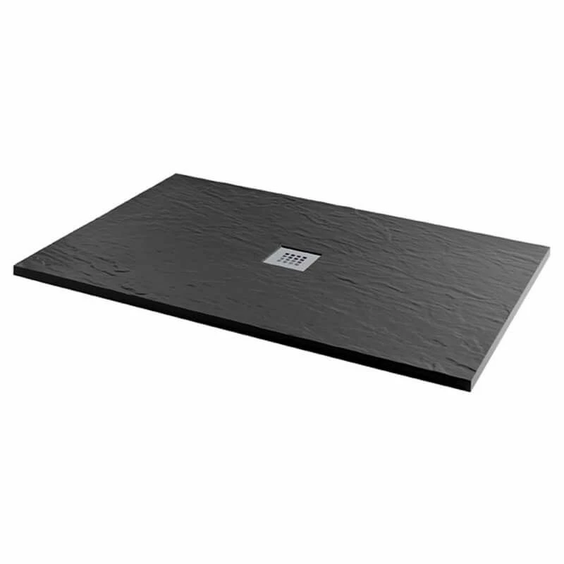 MX Minerals Rectangular Jet Black Shower Tray 1200mm X 900mm - X1K 1 MX Minerals Rectangular Jet Black Shower Tray 1200mm X 900mm - X1K