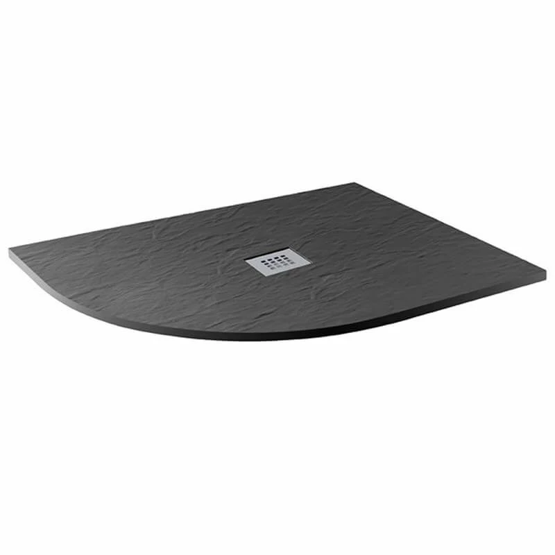 MX Minerals Offset Quadrant Jet Black Left Hand Shower Tray 1200mm X 800mm - X2M 1 MX Minerals Offset Quadrant Jet Black Left Hand Shower Tray 1200mm X 800mm - X2M