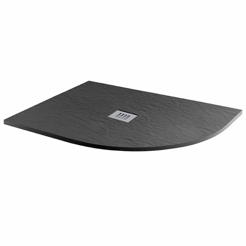 MX Minerals Offset Quadrant Jet Black Right Hand Shower Tray 1200mm X 800mm - X2P 1 MX Minerals Offset Quadrant Jet Black Right Hand Shower Tray 1200mm X 800mm - X2P