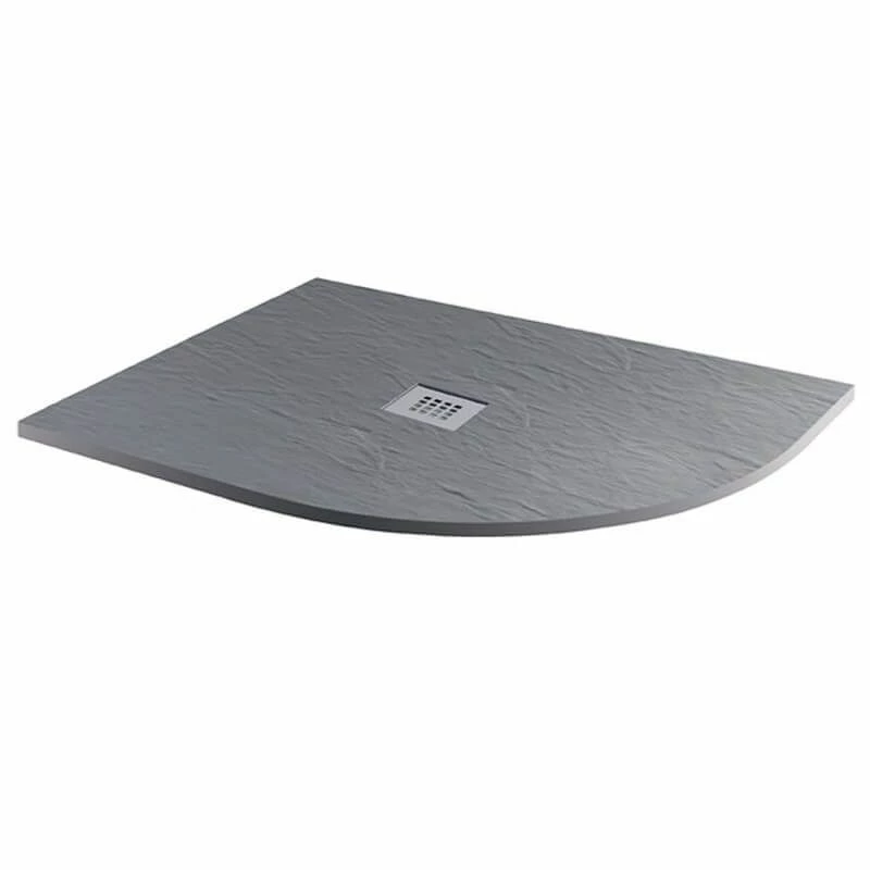 MX Minerals Offset Quadrant Ash Grey Right Hand Shower Tray 1200mm X 800mm - X2Q 1 MX Minerals Offset Quadrant Ash Grey Right Hand Shower Tray 1200mm X 800mm - X2Q
